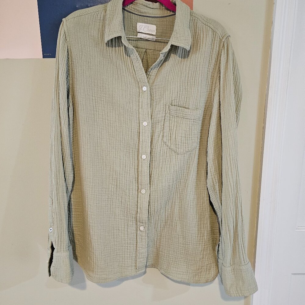 J crew sage gauze button down VGUC